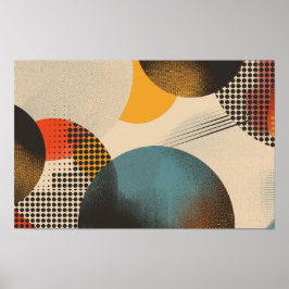 円とドットパターンの背景 ポスター