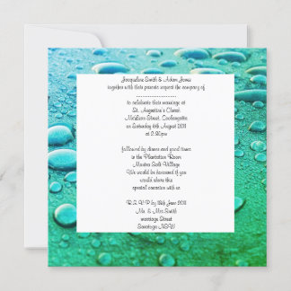 円とバブル結婚式招待状水色 招待状