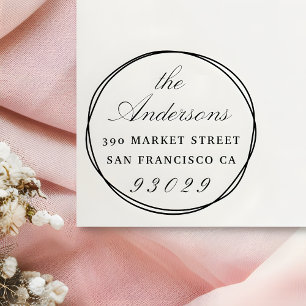 円とファミリ名スクリプト差出人住所 ラバースタンプ