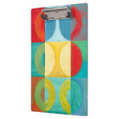 円とポップ・アートの正方形を使用した明るいアート クリップボード (左)