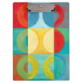 円とポップ・アートの正方形を使用した明るいアート クリップボード (正面)