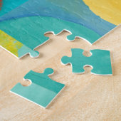 円とポップ・アートの正方形を使用した明るいアート ジグソーパズル (側面)