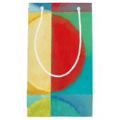 円とポップ・アートの正方形を使用した明るいアート スモールペーパーバッグ (正面)