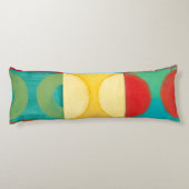 円とポップ・アートの正方形を使用した明るいアート ボディピロー (裏面)