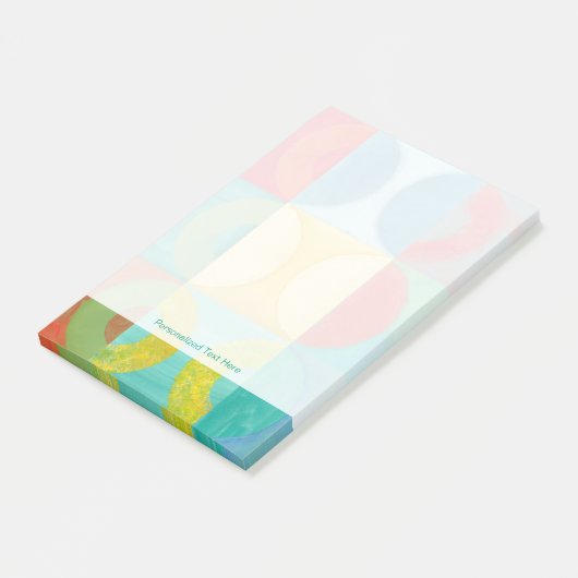 円とポップ・アートの正方形を使用した明るいアート ポストイット (アングル)