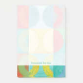 円とポップ・アートの正方形を使用した明るいアート ポストイット (正面)