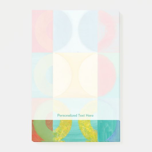 円とポップ・アートの正方形を使用した明るいアート ポストイット (正面)