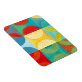 円とポップ・アートの正方形を使用した明るいアート マグネット (右側)