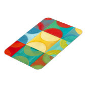 円とポップ・アートの正方形を使用した明るいアート マグネット (左側)