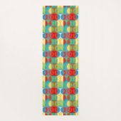円とポップ・アートの正方形を使用した明るいアート ヨガマット (裏面)