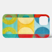 円とポップ・アートの正方形を使用した明るいアート Case-Mate iPhoneケース (裏面 (横))