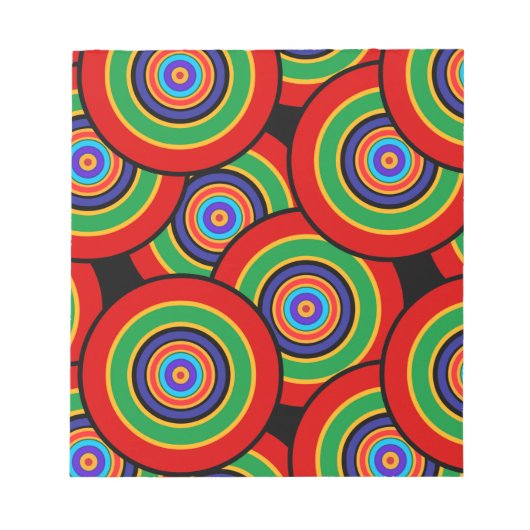 円とリングのレトロ ノートパッド (正面)