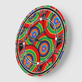 円とリングのレトロ ラージ壁時計 (傾斜)