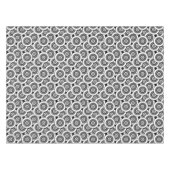 円とリングの幾何学的な白黒パターン テーブルクロス (正面(横))