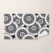 円とリングの幾何学的な白黒パターン バスタオルセット (ハンドタオル)