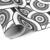 円とリングの幾何学的な白黒パターン ラッピングペーパー (ロールコーナー)