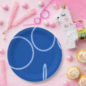 円とループオンブルー紙プレート ペーパープレート (パーティー)