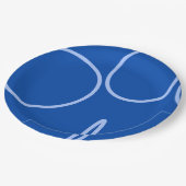 円とループオンブルー紙プレート ペーパープレート (アングル)