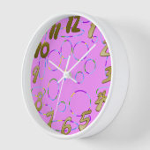 円とループモダンピンク色マゼンタ 壁時計 (傾斜)