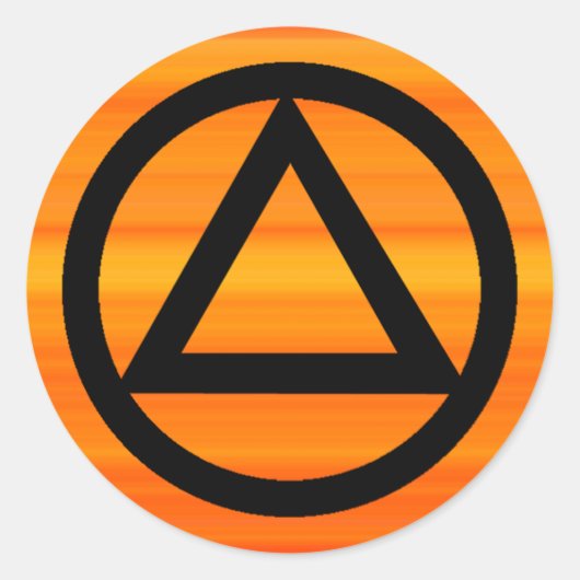 円と三角形の回復の汚れステッカー ラウンドシール (正面)