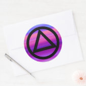 円と三角形の回復の汚れステッカー ラウンドシール (封筒)