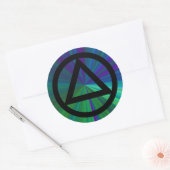 円と三角形の回復の汚れステッカー ラウンドシール (封筒)