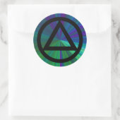 円と三角形の回復の汚れステッカー ラウンドシール (バッグ)