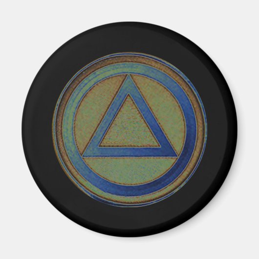 円と三角形の回復の汚れ磁石 マグネット (正面)