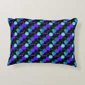 円と丸い図形のパターン（黒） アクセントクッション (裏面)