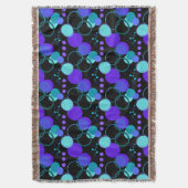 円と丸い図形のパターン（黒） スローブランケット (正面縦)