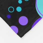 円と丸い図形のパターン（黒） フリースブランケット (角)