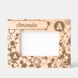 円と文字 レーザー彫刻フレーム