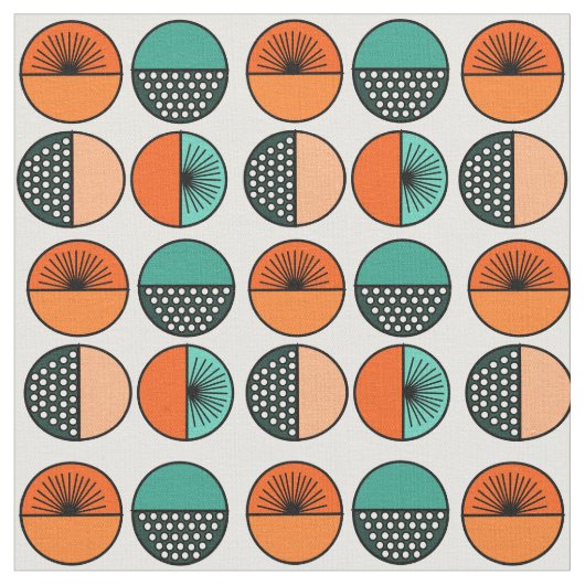 円と星 ファブリック (クローズアップ)