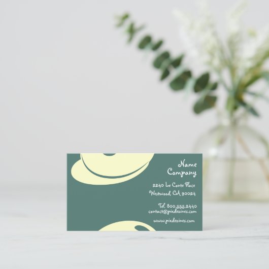 円と曲線……プロファイルカード 名刺 (スタンド正面)