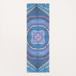 円と正方形の絞り染め ヨガマット