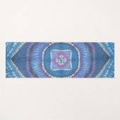 円と正方形の絞り染め ヨガマット (正面(横))