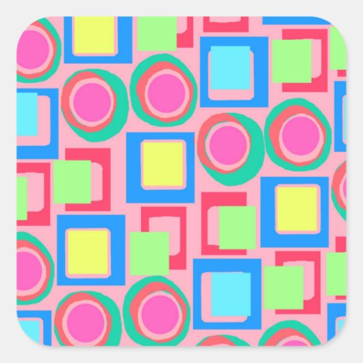 円と正方形 スクエアシール (正面)