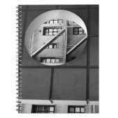 円と線のアーキテクチャの白黒の写真 ノートブック (正面)