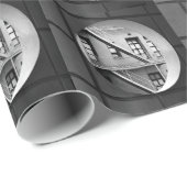 円と線のアーキテクチャの白黒の写真 ラッピングペーパー (ロールコーナー)