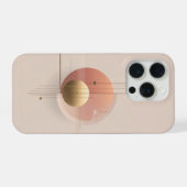 円と線のモダンアートデザイン、 iPhoneケース (裏面横)