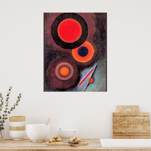 円と線を使用したコンポジションのキャンバス印刷 ポスター (キッチン)