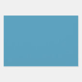 円と花のパターン – Cornflower Blue ラッピングペーパーシート (正面2)