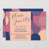 円に参加しカラフルてく結婚ださい 招待状 (正面/裏面)