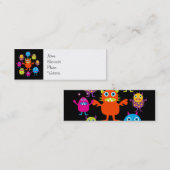 円のかわいくおもしろいなモンスターのパーティーの創造物 スキニー名刺 (正面/裏面)