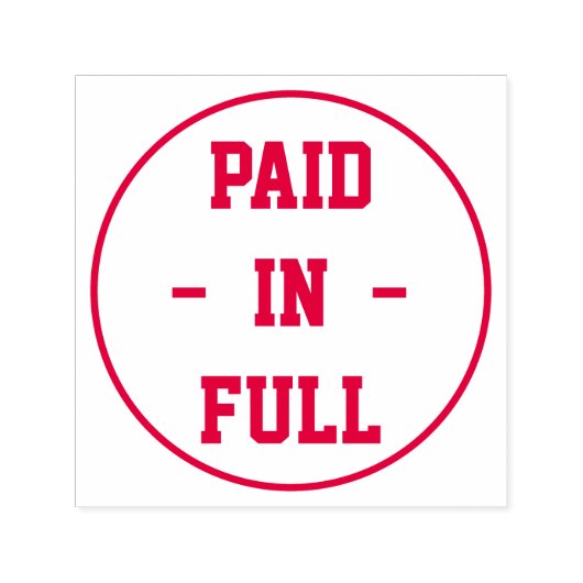 円のアウトライン内の「全額を支払う」 セルフインキングスタンプ (デザイン)