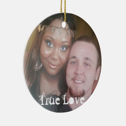 円のオーナメントにあなたの本当愛写真を置いて下さい セラミックオーナメント (右)