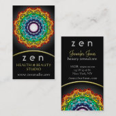 円のオーナメントの曼荼羅の芸術、名刺 名刺 (正面/裏面)