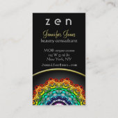 円のオーナメントの曼荼羅の芸術、名刺 名刺 (裏面)