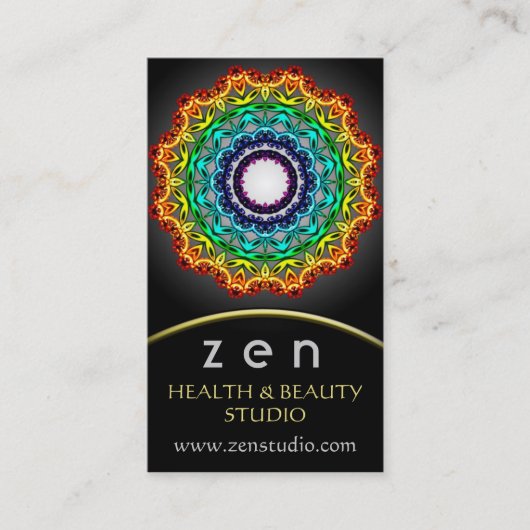 円のオーナメントの曼荼羅の芸術、名刺 名刺 (正面)