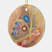 円のオーナメントの蝶芸術の絵画 セラミックオーナメント (左)